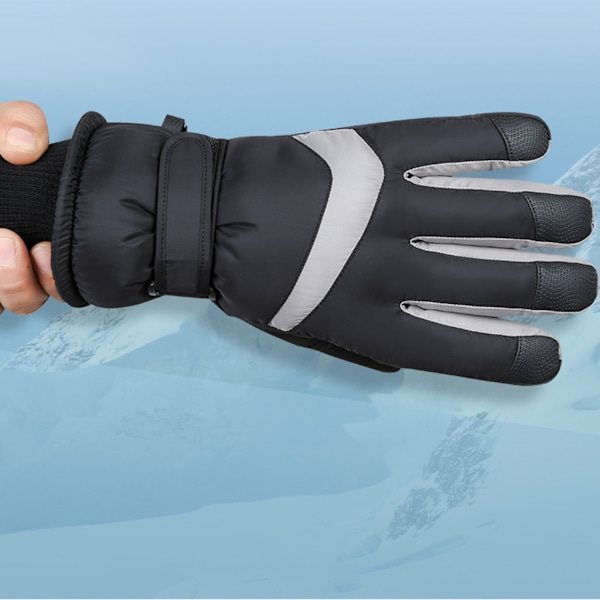 Touchscreen-vinterhandskar Vattentäta Snöskidhandskar Kallväderhandskar Gray black