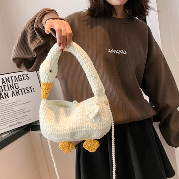 Crossbody Taske Gæs Designet Vævet Taske Tote Alsidig Trendy Taske Lady Pung Yellow