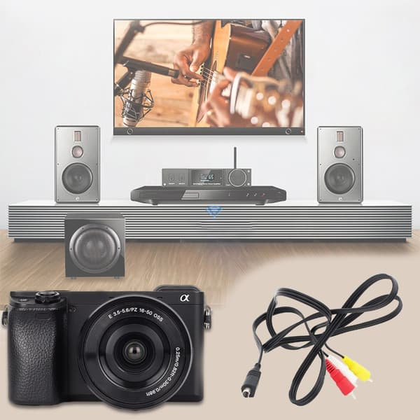 120CM A/V RCA - 10-nastainen VMC 15FS -sovitinkaapeli kameralle