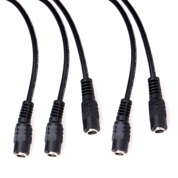 5 stk. hun DC5.5mmx2.1mm strømadapterplugger pigtailkabel strømkabel