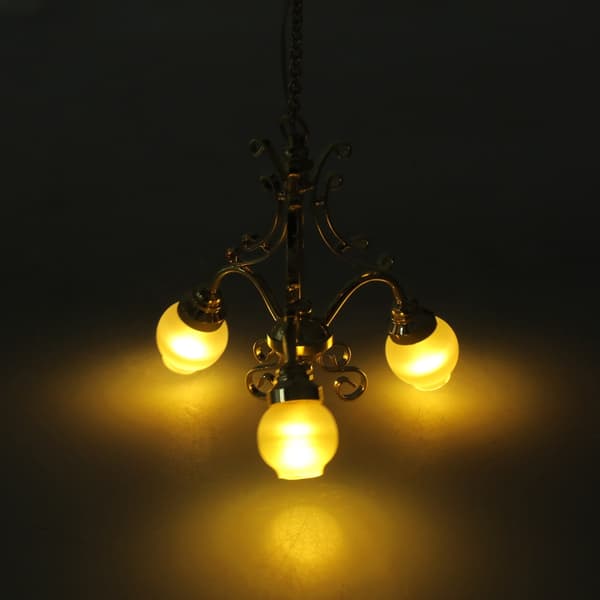 Lysekrone Miniature Loftlampe Model Dukkehus Rollespil Møblering