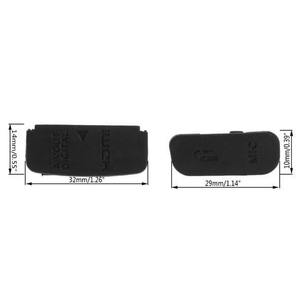 Interface USB AV OUT HDMI-kompatibel MIC Gummi Dør Bunddæksel Til 600D