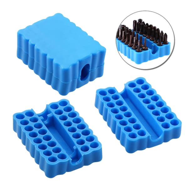 2 stk. 32-hulls sekskantbit-organisator for 25 mm lengde, 6,35 mm diameter bits, plast