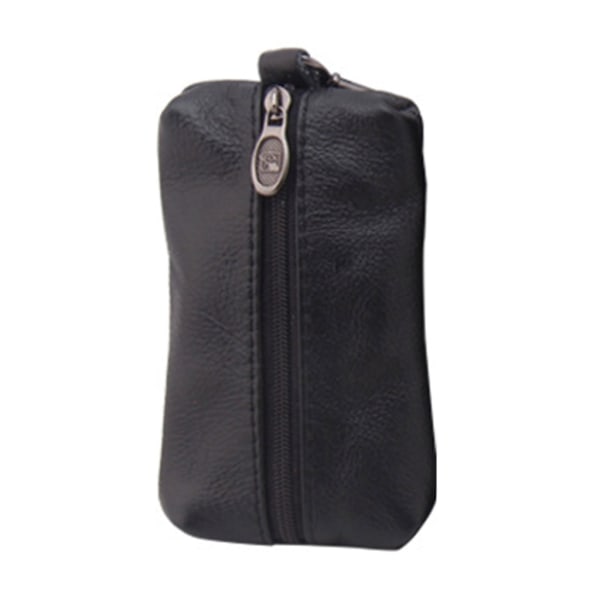 Trendy imiteret læder nøgleholder tegnebog etui nøglering cover til bilnøgler opbevaring Black