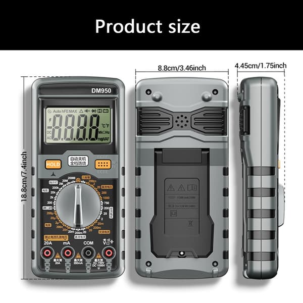 Multimetertestare Handhållen Digital Multimeter Ohm Spänningsmätare