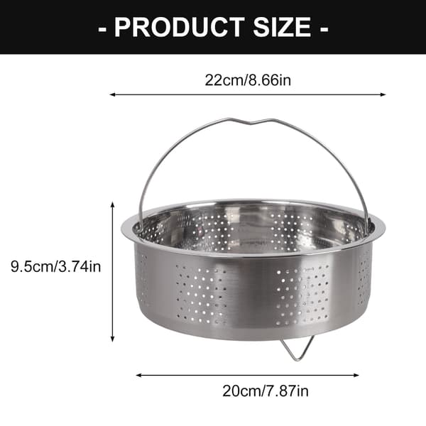 22 cm dampkurv i rustfrit stål, grøntsags- og dumpling-dampindsats