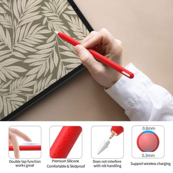 Snygg case för penna 2:a pennskydd Innovativ silikonhud Förbättrad skrivupplevelse Pink
