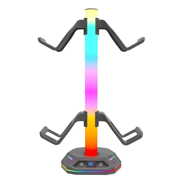 Desktop Gaming Stand med LED Lys Rack til Controller og Headset Opbevaring