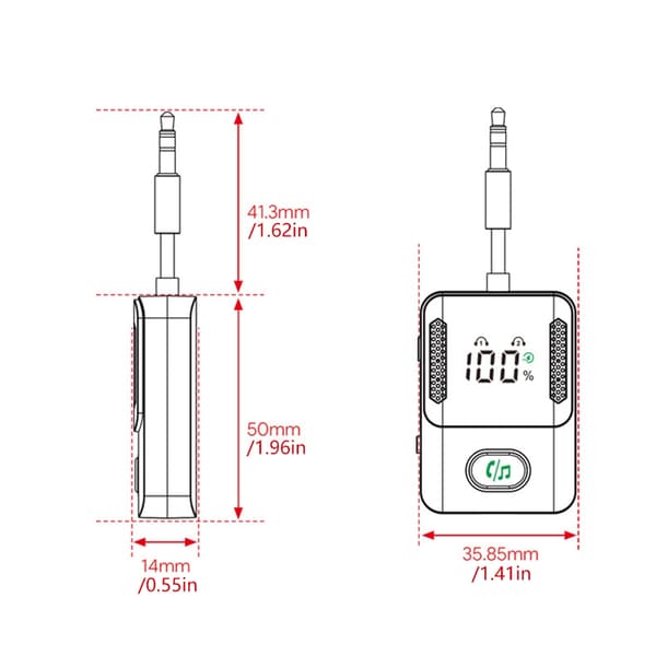 1 Sett Reisefly BLE5.3 Adapter Dobbel Modus Lang Brukstid med USB-kabel