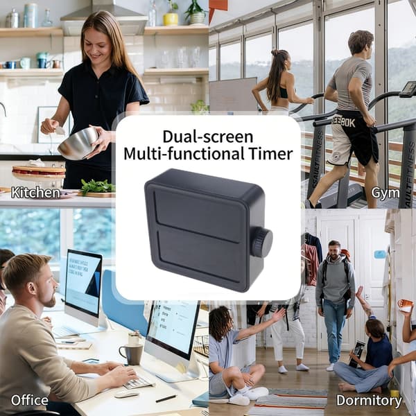 Moderne digital tidtaker med dobbel skjerm LED-display for baking, trening, studier