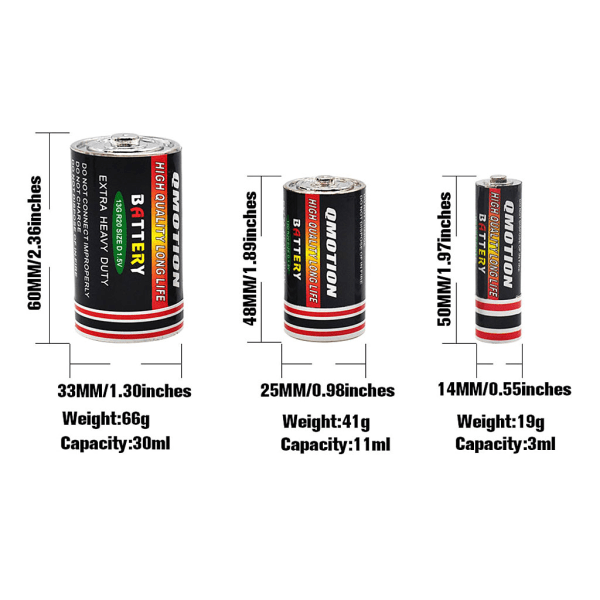 Avledning Säker batterilåda Real Battery Secret Stash Box Hollow Battery Can Stash-it Box Säkerhet Dolda värdesaker L