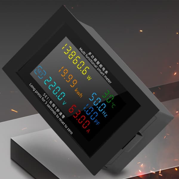 Högprecisions effektmätare Amperemeter Voltmeter AC50V-380V 100A Tydlig Display