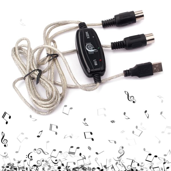 MIDI-interface til lyd, musik, keyboard og pc til el-klaver og trommeadapter