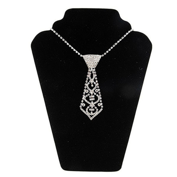 Sexigt glitter för kvinnor för rhinestone slips med justerbar lång kedja ihålig nyckelben glänsande smycken Diamanthalsband Chok