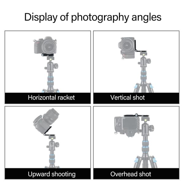 Vikbart L-fäste för DSLR-kamera för stativ Snabbkoppling