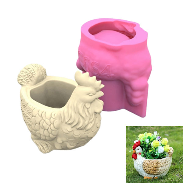 Tegnefilm Silikone Urtepotte Form Beton Forme Hane Formet Silikone Vase Form