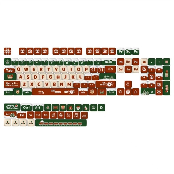 MerryChristmas Keycap PBT Dye-Sub MOA Profile Mechanical Keyboard 130 Keycaps