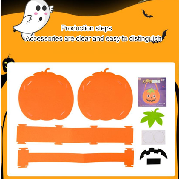 Halloween karkkilaukku käsintehty laukku DIY askartelukäsilaukku kuitukangas karkkipussi C