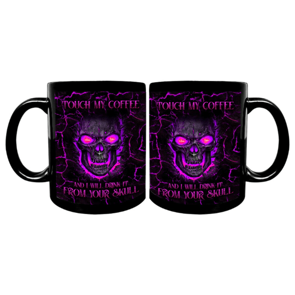 Rolig kaffemugg för beröring Mitt kaffe Jag kommer att dricka det Dödskalle 11 oz keramisk tekopp för män Kvinnor Halloween-julfödelsedagspresent null - 3