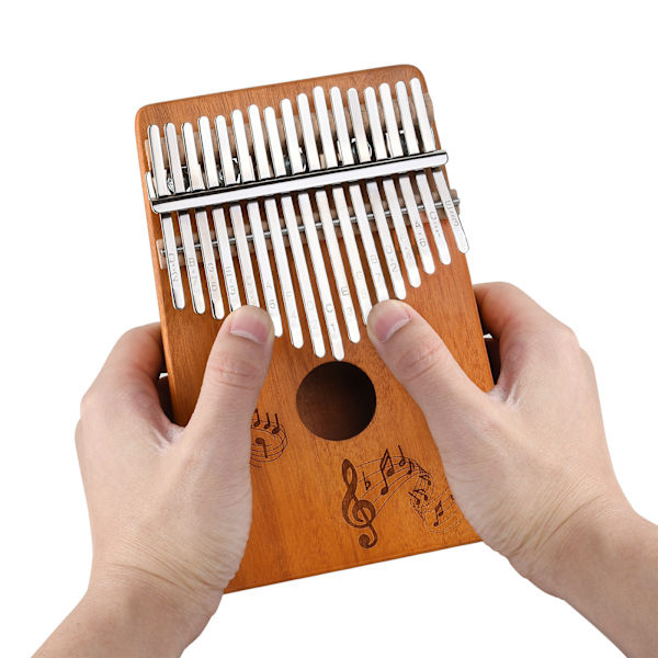 Trä Kalimba Instrument Bärbar 17 Tangenter Finger Piano Musikaliska Piano Verktyg Blue Bote