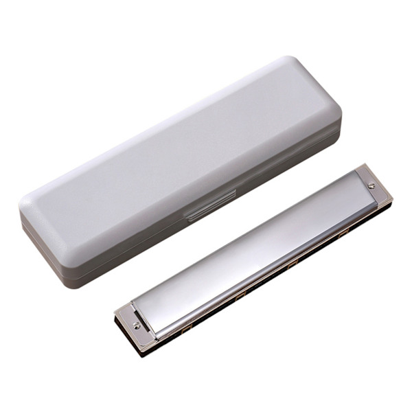 24-hulls munnspill med etui for nybegynnere, utmerket gave til musikk Silver A bB tone