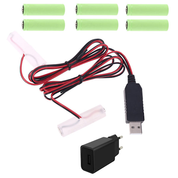 Dual AA Battery Eliminator EU-stik strømforsyningsadapter 1,5V 3V 4,5V 6V Kan erstatte 1 til 4 stk AA-batteri til legetøj