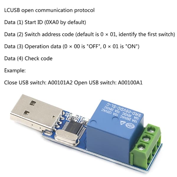 Højtydende LCUS-1 USB Relæ Modul Kontrol Relæ Overstrømsbeskyttelse