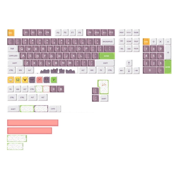 135 Keycaps PBT Dye-SU XDA Profile Keycap Sweet Monster Keycaps Tjocka PBT Keycaps för mekaniskt tangentbord DIY Keycap Set