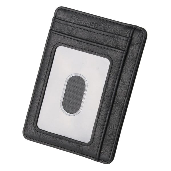 Slank frontlomme tegnebog Kreditkortholder RFID-blokering Holder op til 8 kort Cross Pattern Black