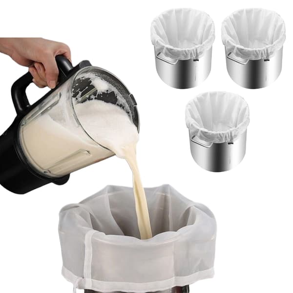 3 st Polyester Filterpåsar Te Kaffe Juice Filternät Tåliga