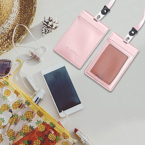 Magnetisk korthållare märkeshållare med halsband Visitkortshållare Pink