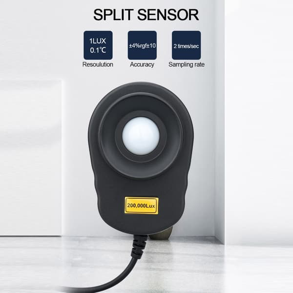 Profesjonell Sensorisk AS823 Digital Meter Høy Presis Splittet Luxmåler