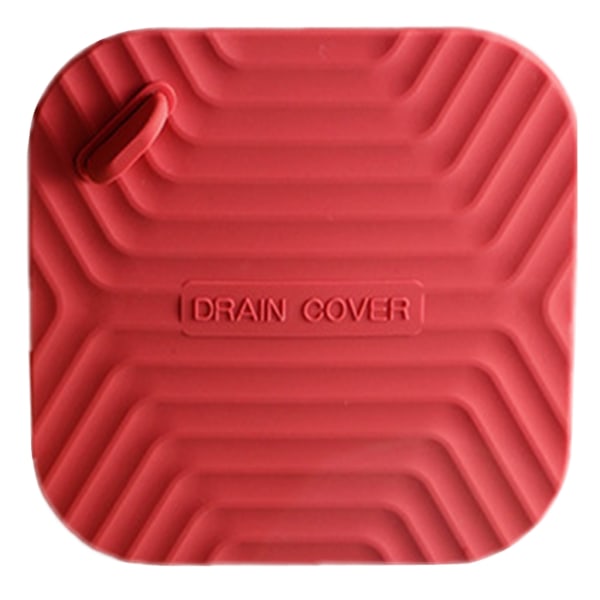 Kylpyhuoneen lattian cover Neliönmuotoinen silikoni tyhjennystulppa Keittiötiskialtaan deodorantti Hyönteissuojattu cover Universal Red
