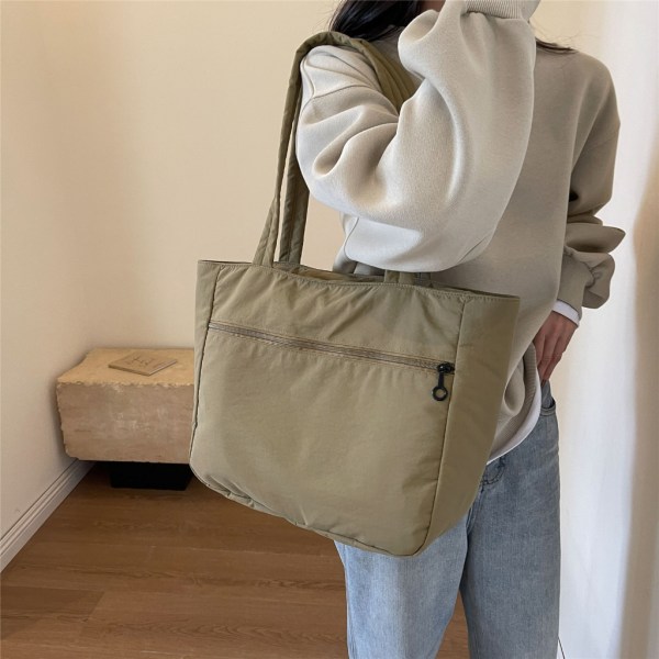 Skulderveske Shopping Bag Tote Håndveske Mote Nylon Bag for kvinner Bok Bag Black