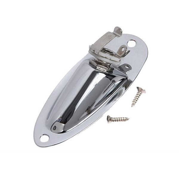 for elektrisk gitar Båt Jack Plate Jack Socket Hole Connector for Strat-gitarer Erstatningsdel Sølv / Svart / Gull