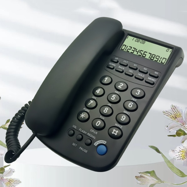 Fast telefon med sladd Fast telefon med stor knapptryckning med nummerpresentation Fast telefon för kontorshotellreceptioni