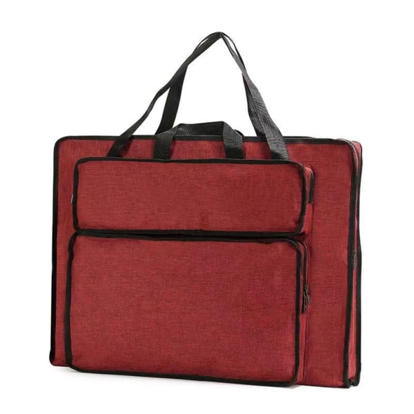 4K/8K Art Portfolio Bag Praktisk Portfolio Tote Ritbordsväska för penslar Red - 4K