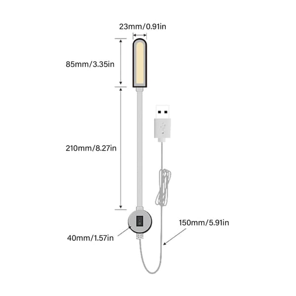 USB magnetisk LED symaskinlys med fleksibel hals for håndarbeid