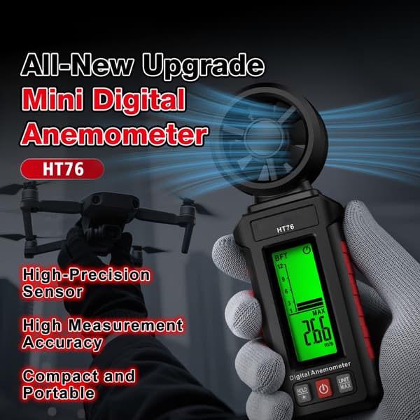 Mini-anemometer med hög precision för mätning av vindflöden under olika förhållanden