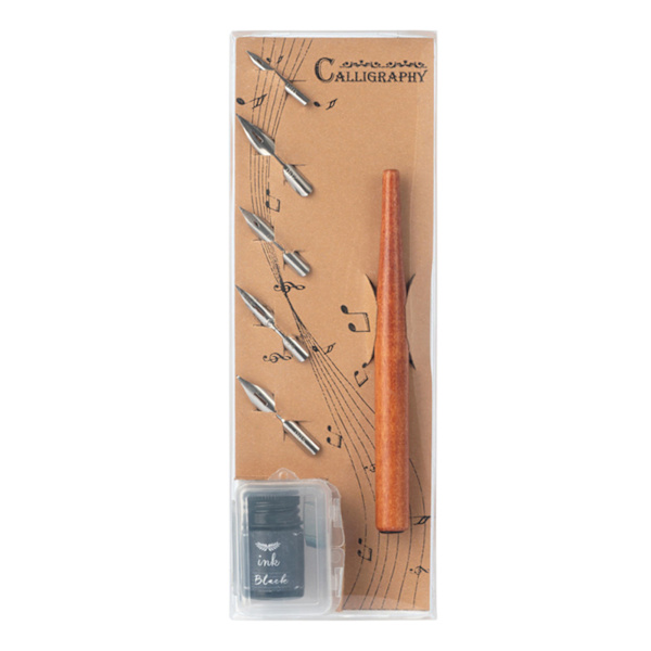Retro Fountain Dip Pen Sæt med 5 Pen Nibs Blæk Kalligrafi Dip Pen Begynder kalligrafi gavesæt til kunstner kunsttegning