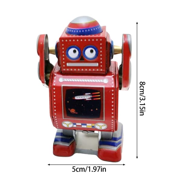 Optræksrobot Jernmodel Figur Mekanisk Robotmodel til Kontor Hjem Dekorationer