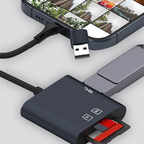 Hurtige USB3.0-adaptere til kort, der understøtter USB A og USB C