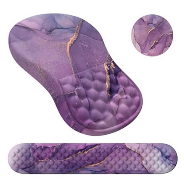 Sett med 3 ergonomiske håndleddsstøtter Musematte Memory Foam Materiale Egnet for kontorarbeidere, programmerere, studenter