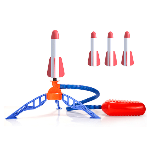 Toy Raket Launcher för barn Färgglad skumraket och robust avfyrningsstativ med fot för avfyrningsplatta Rolig utomhuspresent till null - B