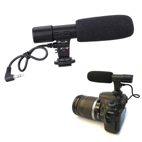 3,5 mm Vlog Inspelnings Kondensator Digital Stereo Universal SLR Tillbehör