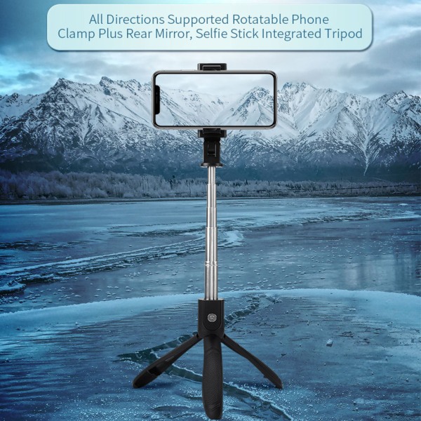Vikbart Selfie Stick Stativ Stativ Bordsskiva Handhållen Flexibel Lättviktsbärbar för Gopro-Hero 5/6 sj4000 Stabilizer