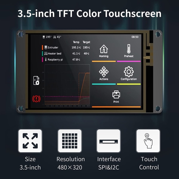 TFT35 V2.1 LCD-skärm 320x480 3,5-tums kapacitiv LCD-skärmbyte för Ender 3 CR10 3D-skrivare del TFT35
