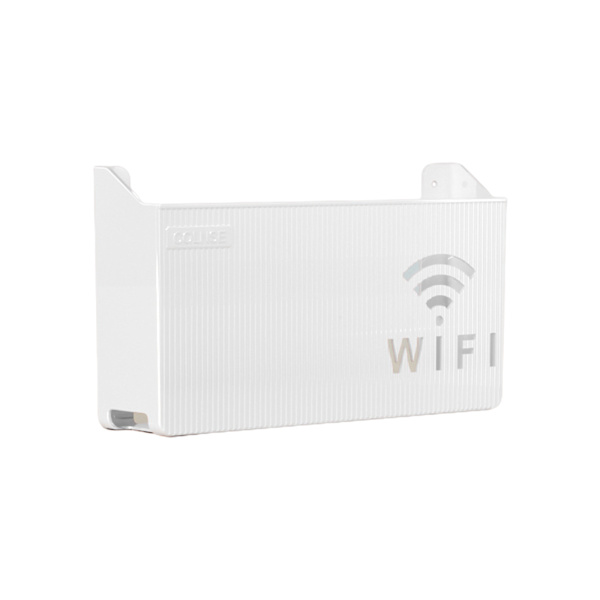 Väggmonterad Wifi Router Förvaringsbox Kabel Power Plus Wire Bracket Organizer