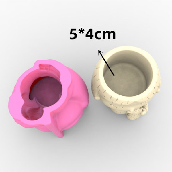 Lysestake Epoxy Støpeform Silikon Ansikt Blomsterpotteform DIY Penneholderform 2