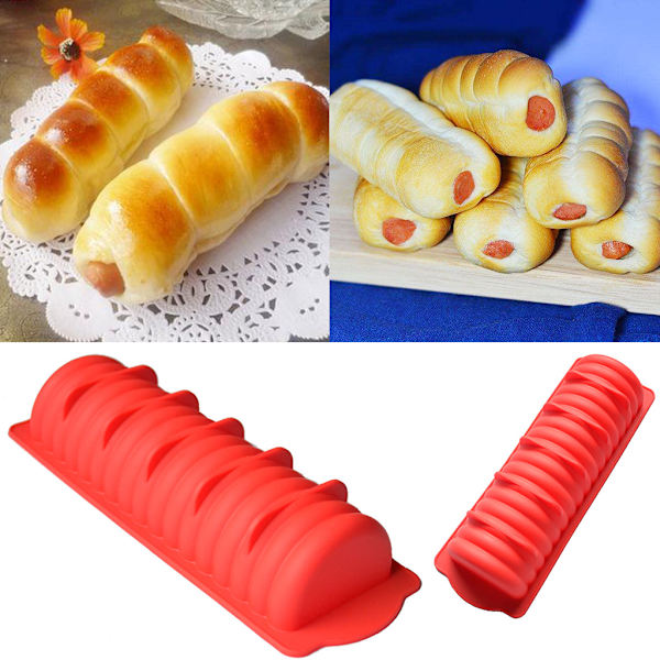 Silikoneform til brød, pølsebrød, bageform, gør-det-selv dessertbageform til kage